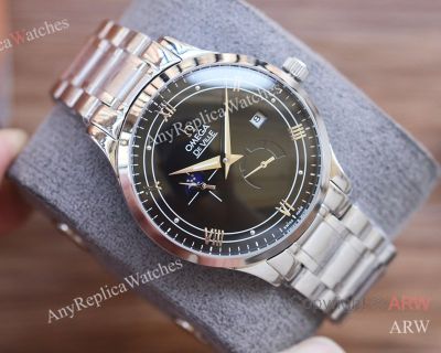 High Quality Replica Omega Different Colors 316 stainless steel strap /Genuine Leather Strap Different Colors Face Dial Different Colors Ceramic Bezel Men Watch 41*12mm